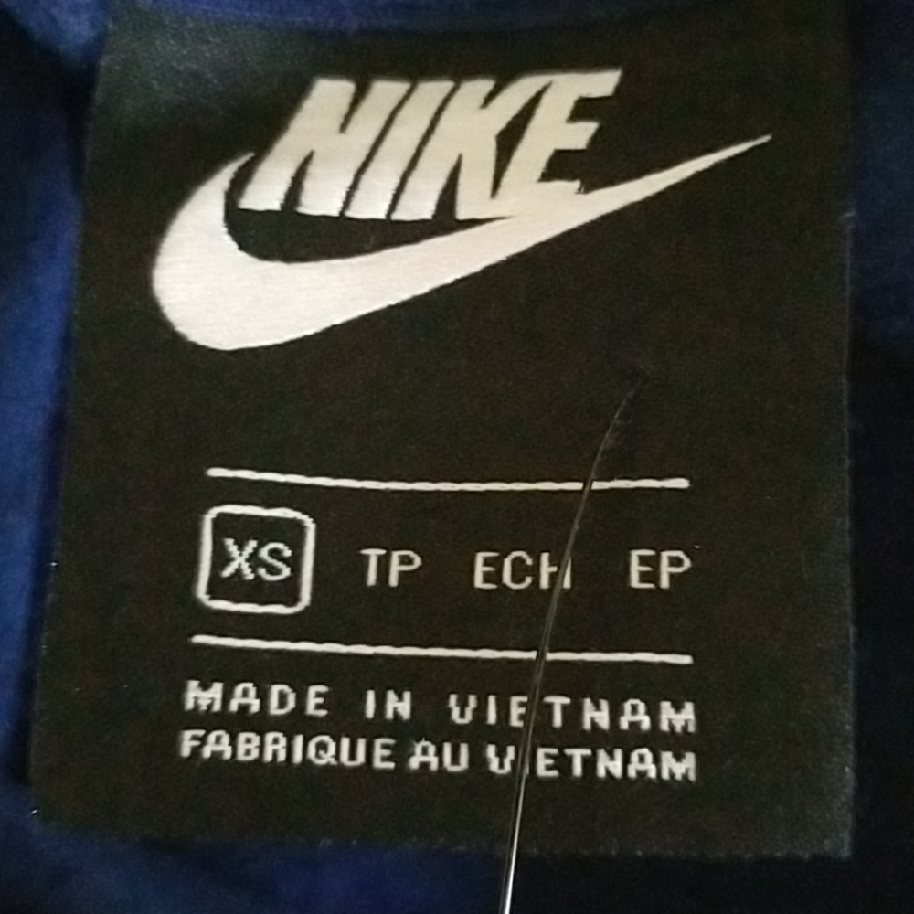 Nike Blue & White Logo Pullover Fleece Hoodie XS - Picture 9 of 9